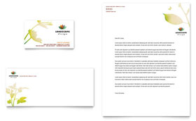 Landscape Design Business Card & Letterhead Template - Word, Publisher, InDesign, Illustrator, Pages, QuarkXPress, CorelDraw