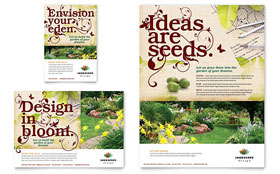 Landscape Design Flyer & Ad Template - Word, Publisher, InDesign, Illustrator, Pages, QuarkXPress, CorelDraw