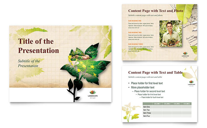 Landscape Design Presentation Template - PowerPoint
