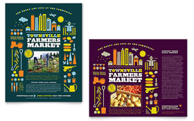 Farmers Market Poster Template - Word, Publisher, InDesign, Illustrator, Pages, QuarkXPress, CorelDraw