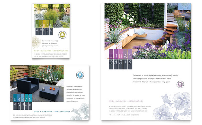 Urban Landscaping Flyer & Ad Template - Word, Publisher, InDesign, Illustrator, Pages, QuarkXPress, CorelDraw