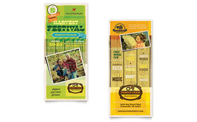 Harvest Festival Rack Card Template - Word, Publisher, InDesign, Illustrator, Pages, QuarkXPress, CorelDraw