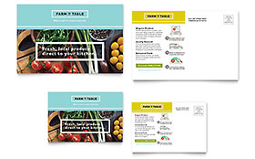 Organic Food Postcard Template - Word, Publisher, InDesign, Illustrator, Pages, QuarkXPress, CorelDraw