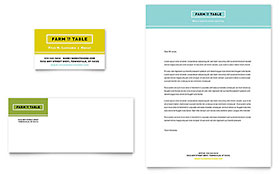 Organic Food Business Card & Letterhead Template - Word, Publisher, InDesign, Illustrator, Pages, QuarkXPress, CorelDraw