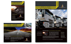 Trucking & Transport Flyer & Ad Template - Word, Publisher, InDesign, Illustrator, Pages, QuarkXPress, CorelDraw