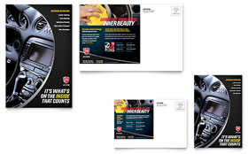 Auto Detailing Postcard Template - Word, Publisher, InDesign, Illustrator, Pages, QuarkXPress, CorelDraw