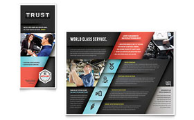 Auto Mechanic Trifold Brochure Template - Word, Publisher, InDesign, Illustrator, Pages, QuarkXPress, CorelDraw