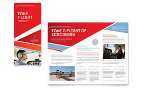 Aviation Flight Instructor Trifold Brochure Template - Word, Publisher, InDesign, Illustrator, Pages, QuarkXPress, CorelDraw