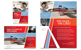Aviation Flight Instructor Flyer & Ad Template - Word, Publisher, InDesign, Illustrator, Pages, QuarkXPress, CorelDraw