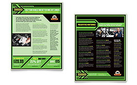 Oil Change Datasheet Template - Word, Publisher, InDesign, Illustrator, Pages, QuarkXPress, CorelDraw