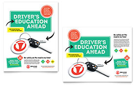Driving School Poster Template - Word, Publisher, InDesign, Illustrator, Pages, QuarkXPress, CorelDraw