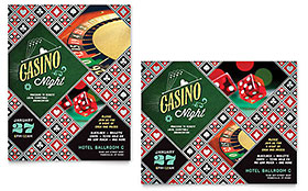 Casino Night Poster Template - Word, Publisher, InDesign, Illustrator, Pages, QuarkXPress, CorelDraw