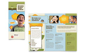 Child Development School Trifold Brochure Template - Word, Publisher, InDesign, Illustrator, Pages, QuarkXPress, CorelDraw