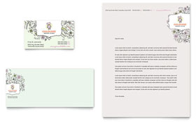 Babysitting & Daycare Business Card & Letterhead Template - Word, Publisher, InDesign, Illustrator, Pages, QuarkXPress, CorelDraw