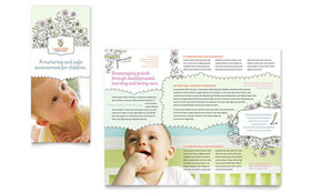 Babysitting & Daycare Trifold Brochure Template - Word, Publisher, InDesign, Illustrator, Pages, QuarkXPress, CorelDraw