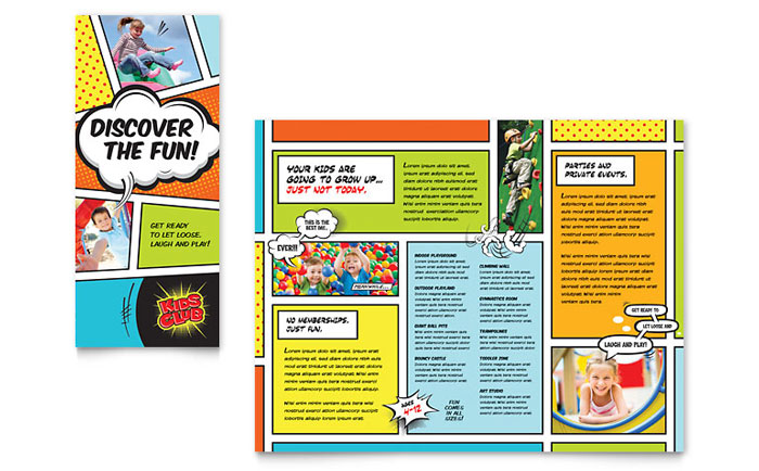 Kids Club Trifold Brochure Template - Word, Publisher, InDesign, Illustrator, Pages, QuarkXPress, CorelDraw