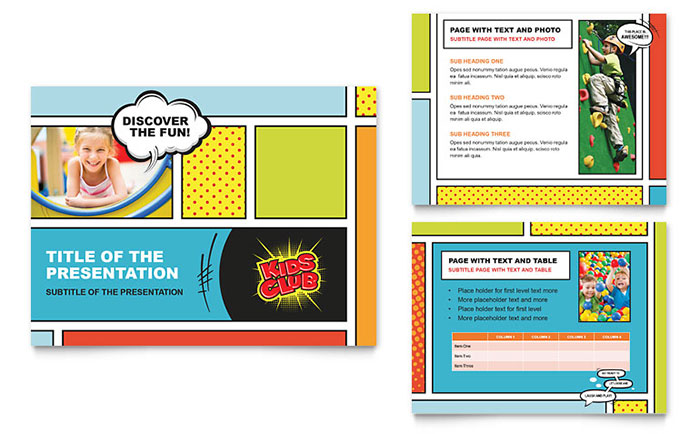 Kids Club Presentation Template - PowerPoint