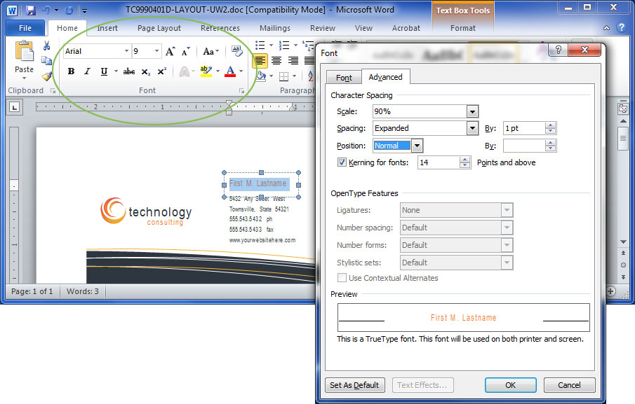 Change Font Color Size Text Microsoft Word Screen