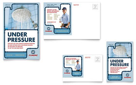 Plumbing Services Postcard Template - Word, Publisher, InDesign, Illustrator, Pages, QuarkXPress, CorelDraw