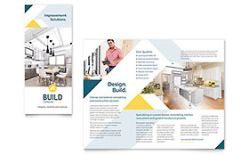 Contractor Trifold Brochure Template - Word, Publisher, InDesign, Illustrator, Pages, QuarkXPress, CorelDraw