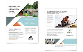 Roofing Company Datasheet Template - Word, Publisher, InDesign, Illustrator, Pages, QuarkXPress, CorelDraw