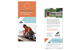 Roofing Company Rack Card Template - Word, Publisher, InDesign, Illustrator, Pages, QuarkXPress, CorelDraw