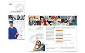 College & University Trifold Brochure Template - Word, Publisher, InDesign, Illustrator, Pages, QuarkXPress, CorelDraw
