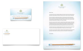 Academic Tutor & School Business Card & Letterhead Template - Word, Publisher, InDesign, Illustrator, Pages, QuarkXPress, CorelDraw