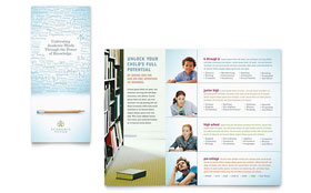 Academic Tutor & School Trifold Brochure Template - Word, Publisher, InDesign, Illustrator, Pages, QuarkXPress, CorelDraw