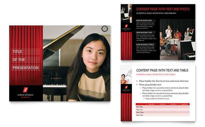 Music School Presentation Template - PowerPoint