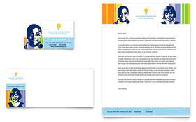 Learning Center & Elementary School Business Card & Letterhead Template - Word, Publisher, InDesign, Illustrator, Pages, QuarkXPress, CorelDraw