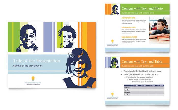 Learning Center & Elementary School Presentation Template - PowerPoint