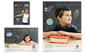 Education Foundation & School Flyer & Ad Template - Word, Publisher, InDesign, Illustrator, Pages, QuarkXPress, CorelDraw
