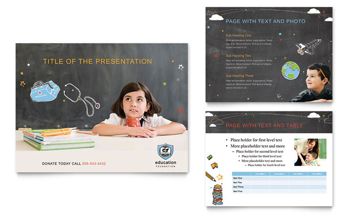 Education Foundation & School Presentation Template - PowerPoint