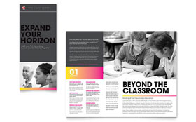 Adult Education & Business School Trifold Brochure Template - Word, Publisher, InDesign, Illustrator, Pages, QuarkXPress, CorelDraw