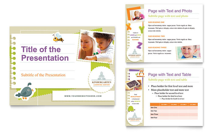 Kindergarten Presentation Template - PowerPoint