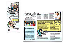 Elementary School Trifold Brochure Template - Word, Publisher, InDesign, Illustrator, Pages, QuarkXPress, CorelDraw