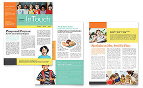 Charter School Newsletter Template - Word, Publisher, InDesign, Illustrator, Pages, QuarkXPress, CorelDraw