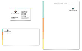 Charter School Business Card & Letterhead Template - Word, Publisher, InDesign, Illustrator, Pages, QuarkXPress, CorelDraw