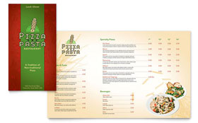 Italian Pasta Restaurant Takeout Menu Template - Word, Publisher, InDesign, Illustrator, Pages, QuarkXPress, CorelDraw