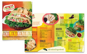 Mexican Restaurant Menu Template - Word, Publisher, InDesign, Illustrator, Pages, QuarkXPress, CorelDraw