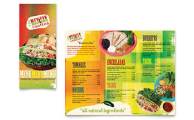 Mexican Restaurant Takeout Menu Template - Word, Publisher, InDesign, Illustrator, Pages, QuarkXPress, CorelDraw