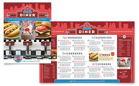 American Diner Restaurant Menu Template - Word, Publisher, InDesign, Illustrator, Pages, QuarkXPress, CorelDraw