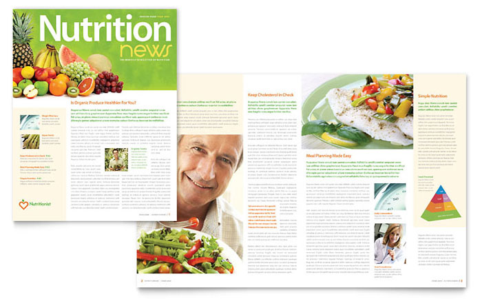 Nutritionist & Dietitian Newsletter Template - Word, Publisher, InDesign, Illustrator, Pages, QuarkXPress, CorelDraw