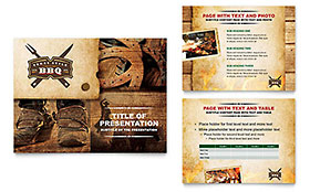 Steakhouse BBQ Restaurant Presentation Template - PowerPoint