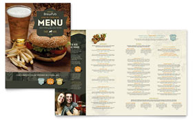 Brewery & Brew Pub Menu Template - Word, Publisher, InDesign, Illustrator, Pages, QuarkXPress, CorelDraw