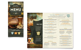 Brewery & Brew Pub Takeout Menu Template - Word, Publisher, InDesign, Illustrator, Pages, QuarkXPress, CorelDraw