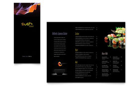 Sushi Restaurant Takeout Menu Template - Word, Publisher, InDesign, Illustrator, Pages, QuarkXPress, CorelDraw