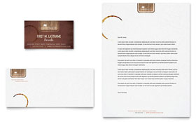 Coffee Shop Business Card & Letterhead Template - Word, Publisher, InDesign, Illustrator, Pages, QuarkXPress, CorelDraw