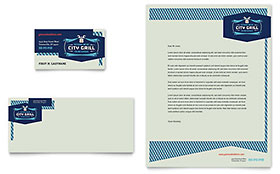Fine Dining Restaurant Business Card & Letterhead Template - Word, Publisher, InDesign, Illustrator, Pages, QuarkXPress, CorelDraw